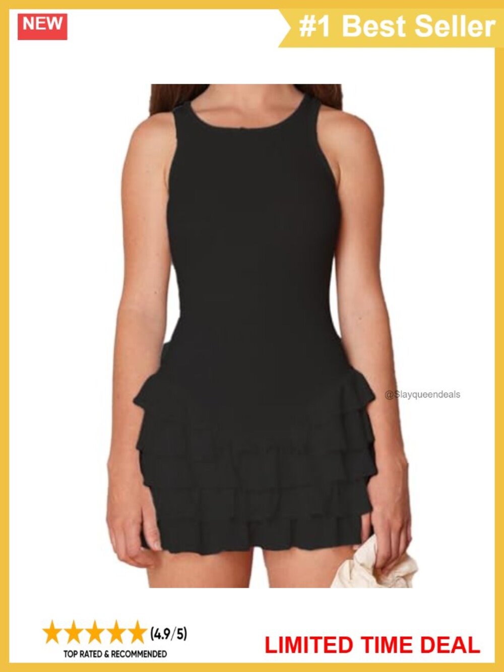 Sleeveless Scoop Neck Bodycon Mini Dress Ruffle Ruched Party